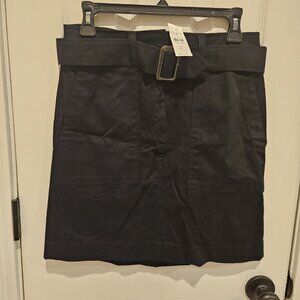 NWT Black Loft Outlet Skirt Sz 2 w/ Belt and Pockets 504884